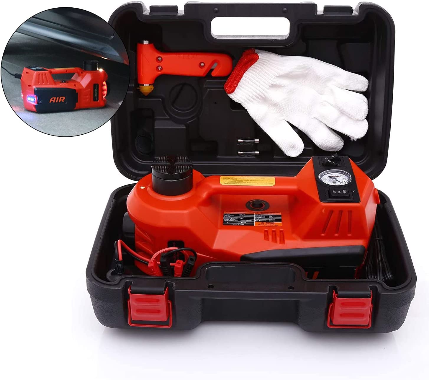 Orange Hydraulic Jack – 5 Ton Electric Car Jack Stand Three In One Car Jack Kit